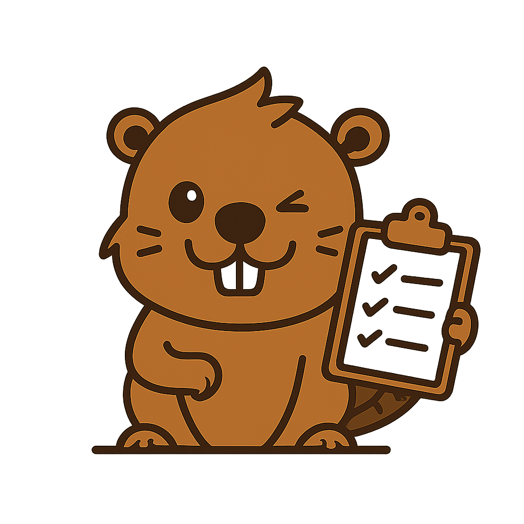 Beaver hard at work mascot